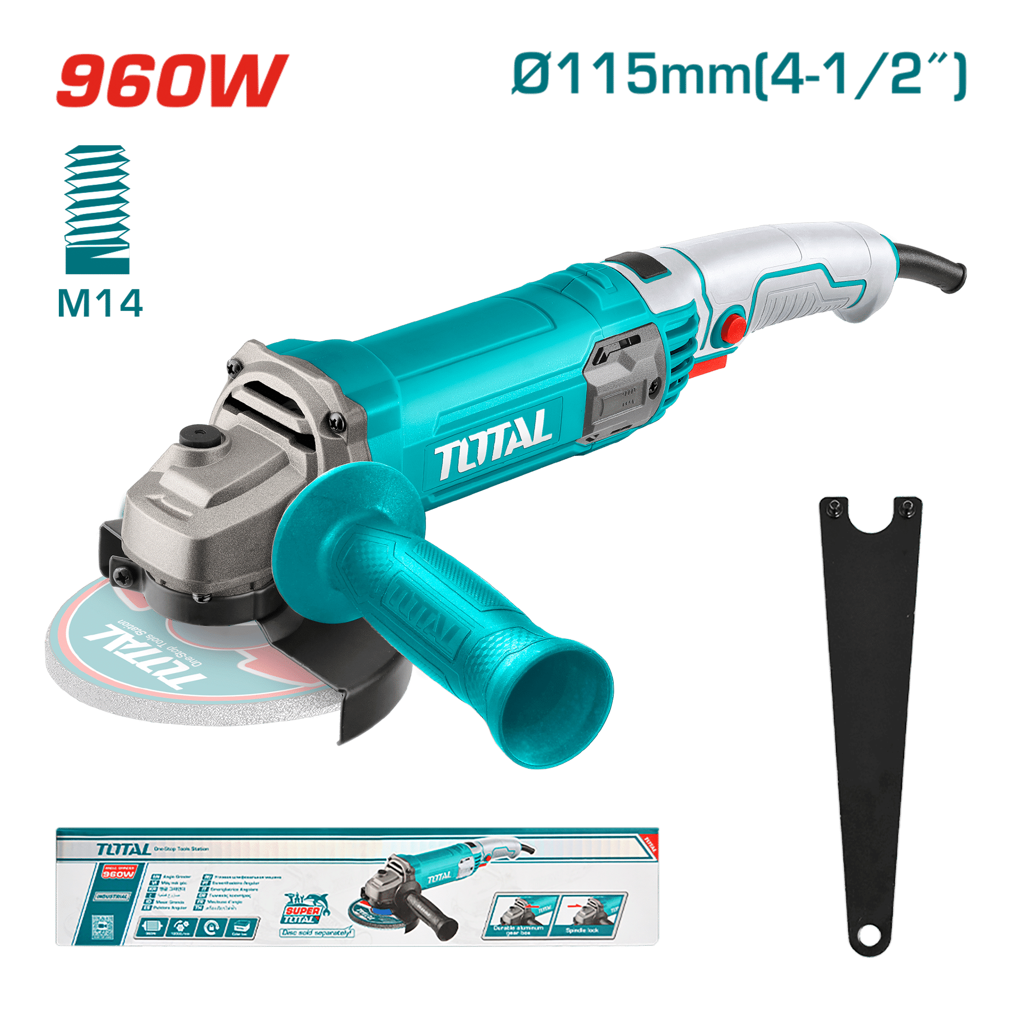 AMOLADORA ANGULAR 4.5'' 115MM M14 960W INDUSTRIAL