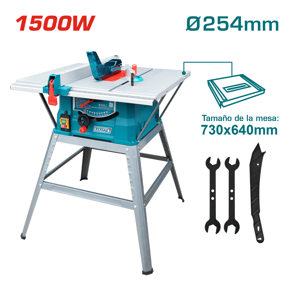 SIERRA DE MESA 1500W 4500RPM HOJA: 254X16MM AREA:430X640MM C/EXT