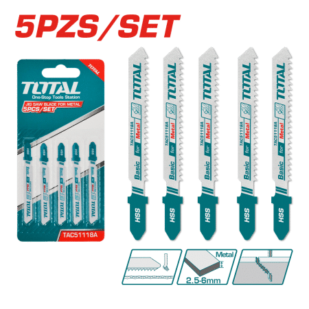 HOJA DE SIERRA PARA CALAR P/METAL 50MM 05PCS