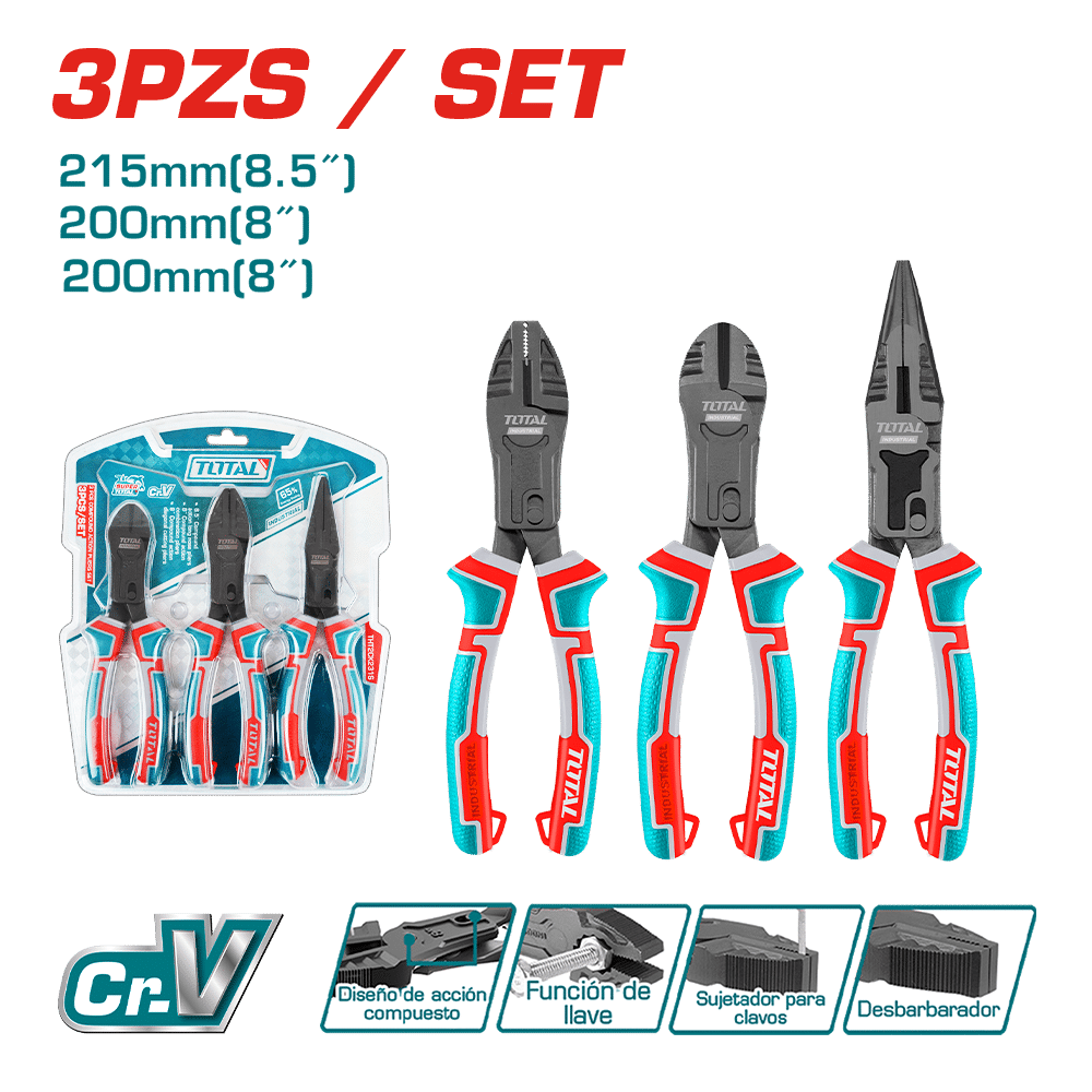 SET DE ALICATES 3PCS 8/8.5 CR-V MANGO TPR