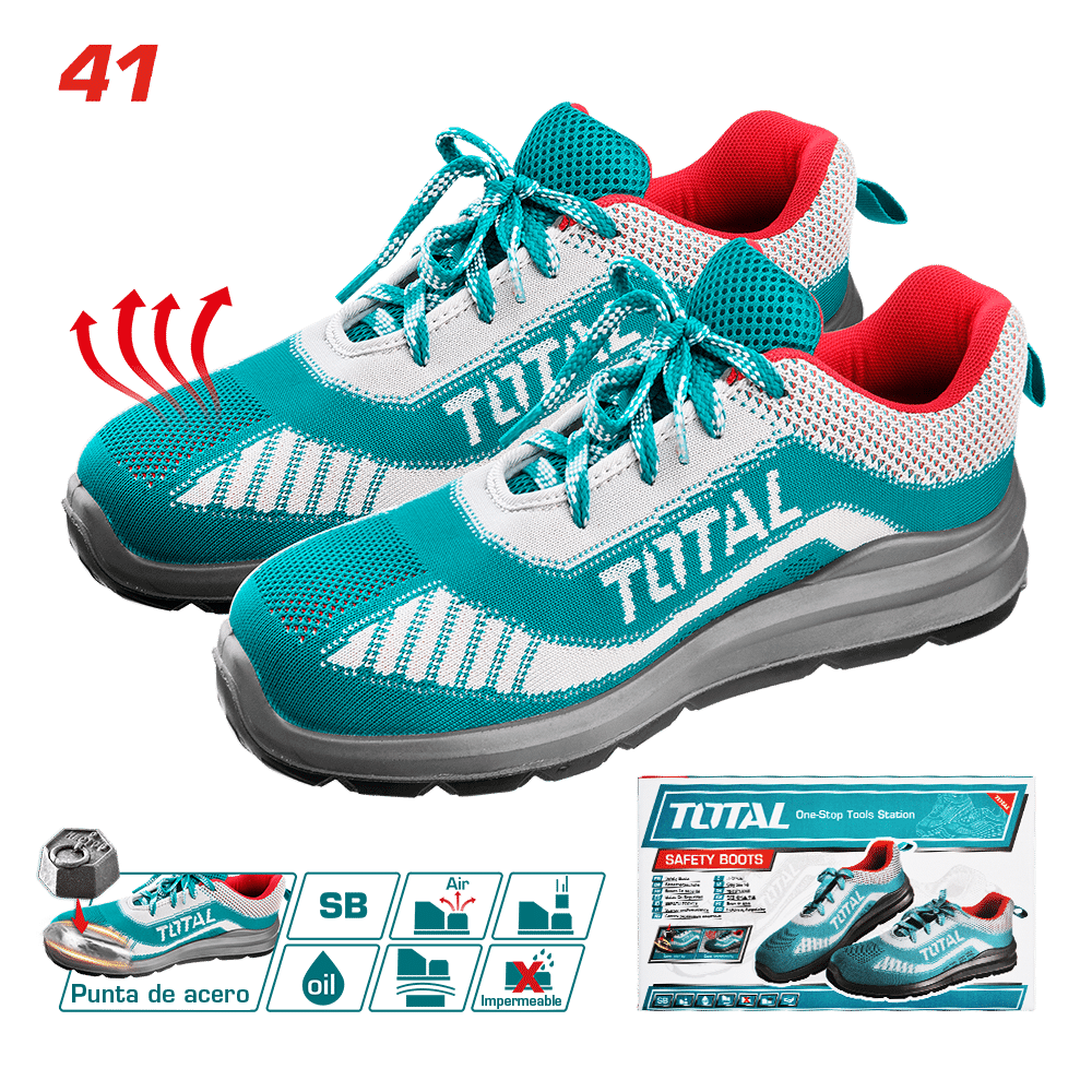 BOTAS SEGURIDAD RESPIRABLE SB PUNTA ACERO SUELA PU DOBLE DENSIDAD T:41