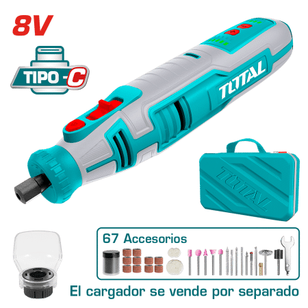 RECTIFICADORA TIPO-C 8V 5000-28000RPM COL:3.2MM +ACC Y MALETIN