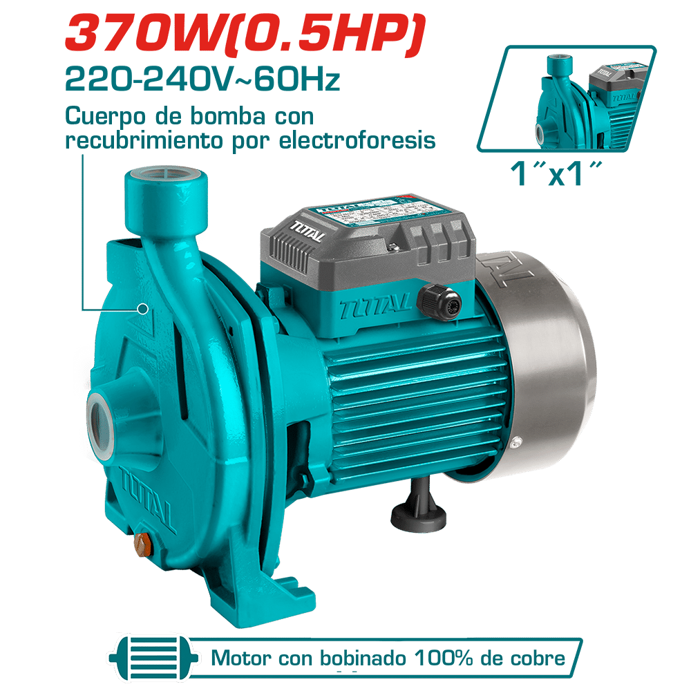 BOMBA DE AGUA CENTRIFUGA 0.5HP 18M 80L/MIN 1X1