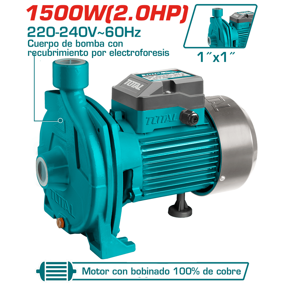 BOMBA DE AGUA CENTRIFUGA 2.0HP 8M 140L/MIN 1X1
