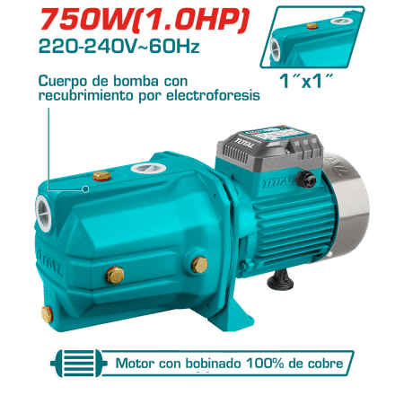 BOMBA DE AGUA AUTOCEBANTE 1.0HP 9M 55L/MIN 1X1