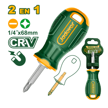 DESTORNILLADOR 2 EN 1 CR-V PH2 SL6.5 1/4" 68MM