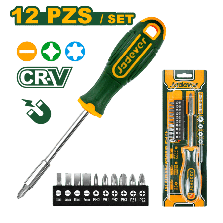 SET DE PUNTAS DE DESTORNILLADOR CR-V 12PZS