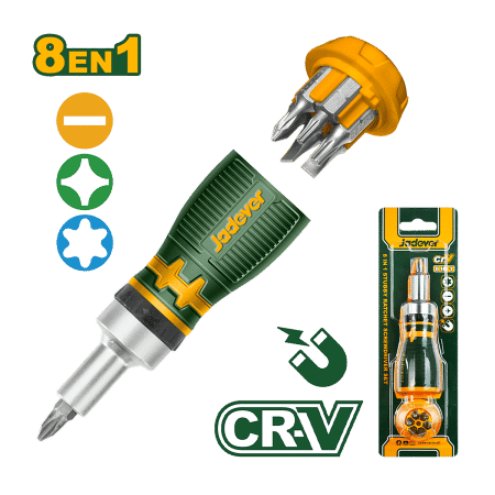 SET DE DESTORNILLADOR C/PUNTAS COMPACTO 8 EN 1 CR-V