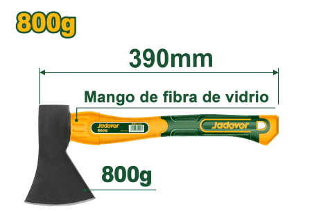 HACHA 800GR LOG: 390MM MANGO FIBRA DE VIDRIO
