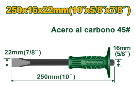 CINCEL CORTE FRIO (PUNTA PLANA) 10'' 22X16X250MM CS45