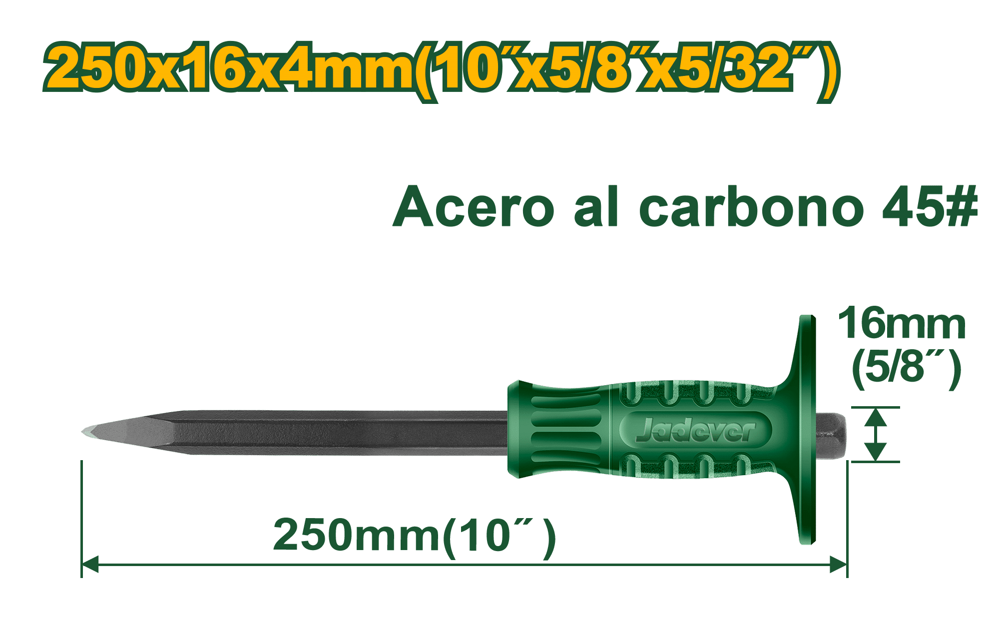 CINCEL CONCRETO (PUNTA AGUDA) 10'' 4X16X250MM CS45