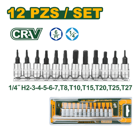 SET DE DADOS 1/4" 12PCS