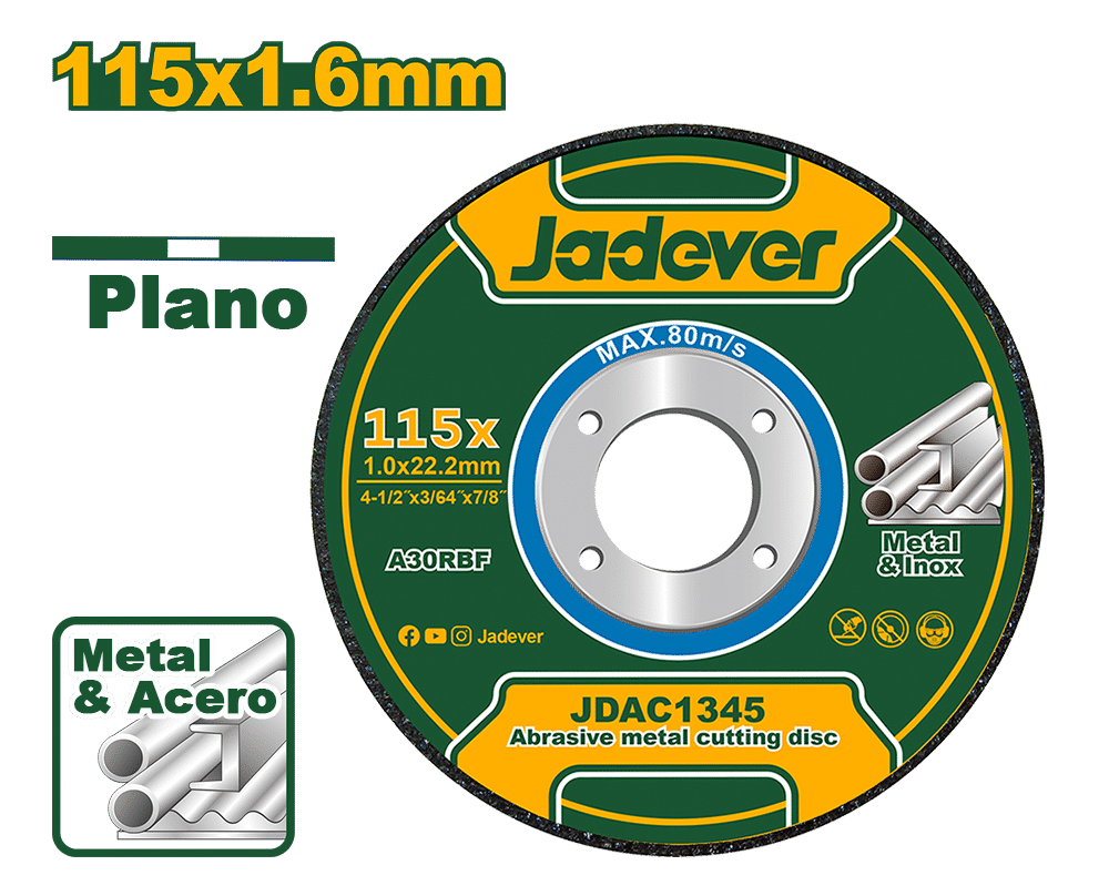 DISCO CORTE/ABRASIVO METAL 115X1.6MM PLANO