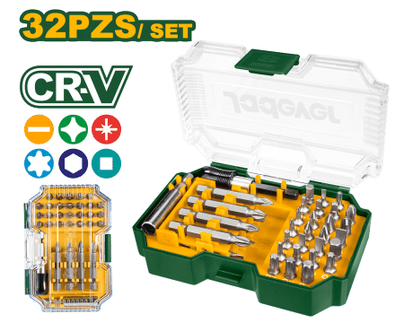 SET DE PUNTAS CR-V + EXTENSION D/DESTORNILLADOR 36PCS