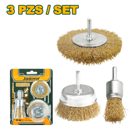 SET DE CEPILLOS METÁLICOS 3PCS