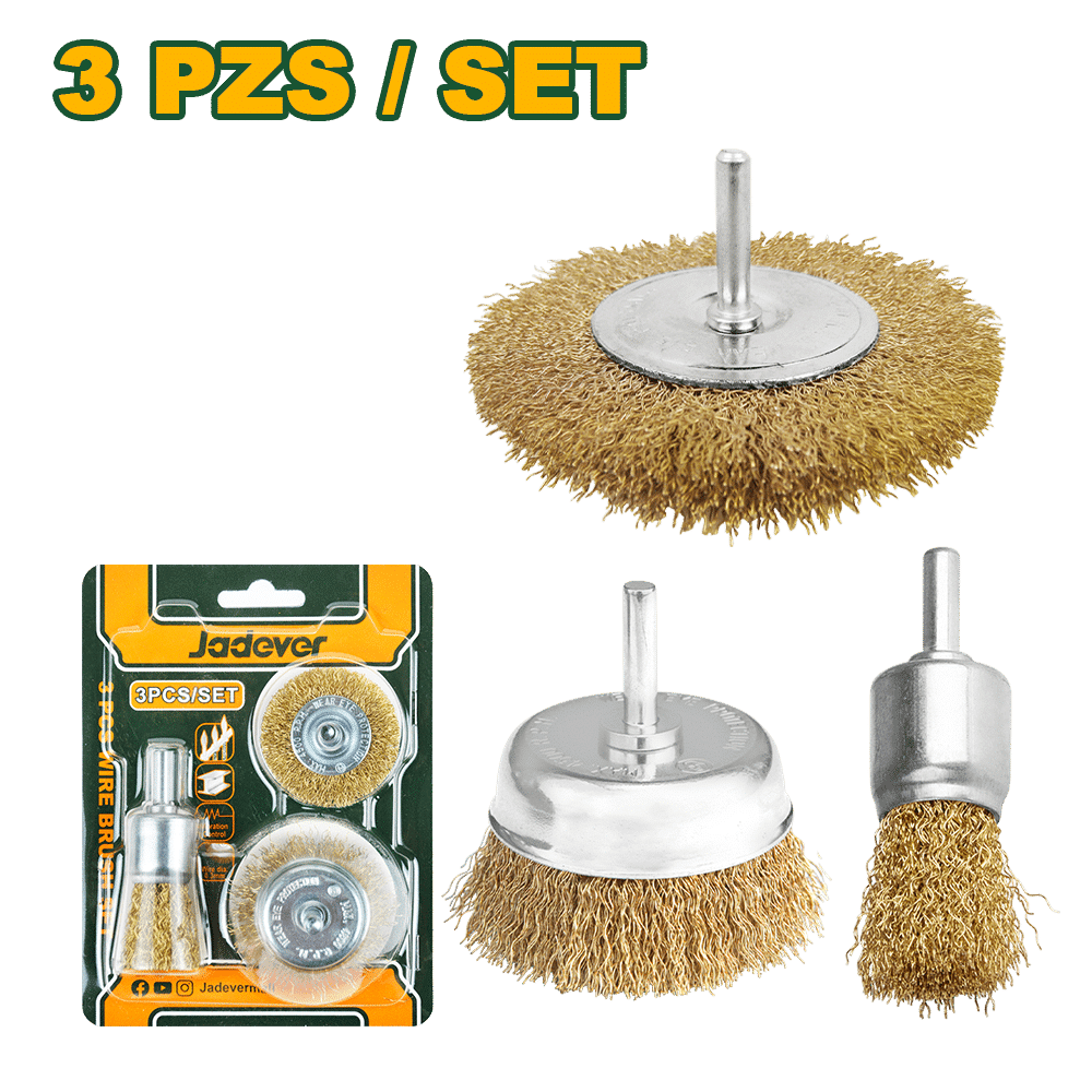 SET DE CEPILLOS METÁLICOS 3PCS