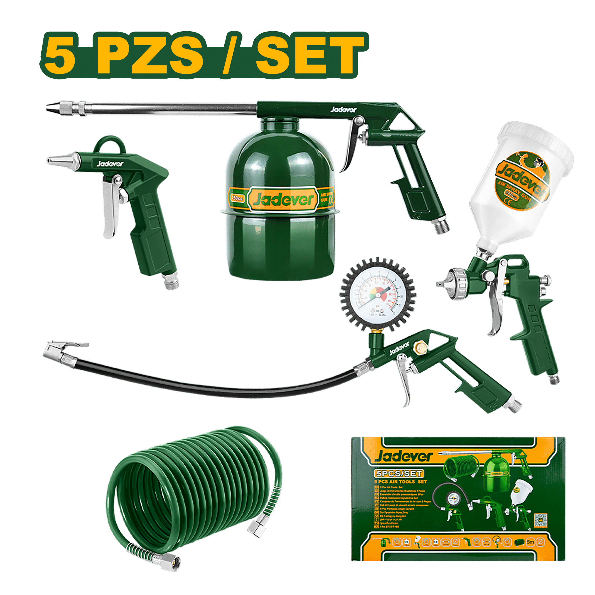 SET DE PISTOLAS PULVERIZACION/INFLADORA/ AIRE 5PCS