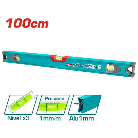 NIVEL BURBUJA 100CM B:3 ALUMINIO 1MM PRES:1MM