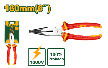 ALICATE PUNTA LARGA 6" 160MM AISLADO 1000V