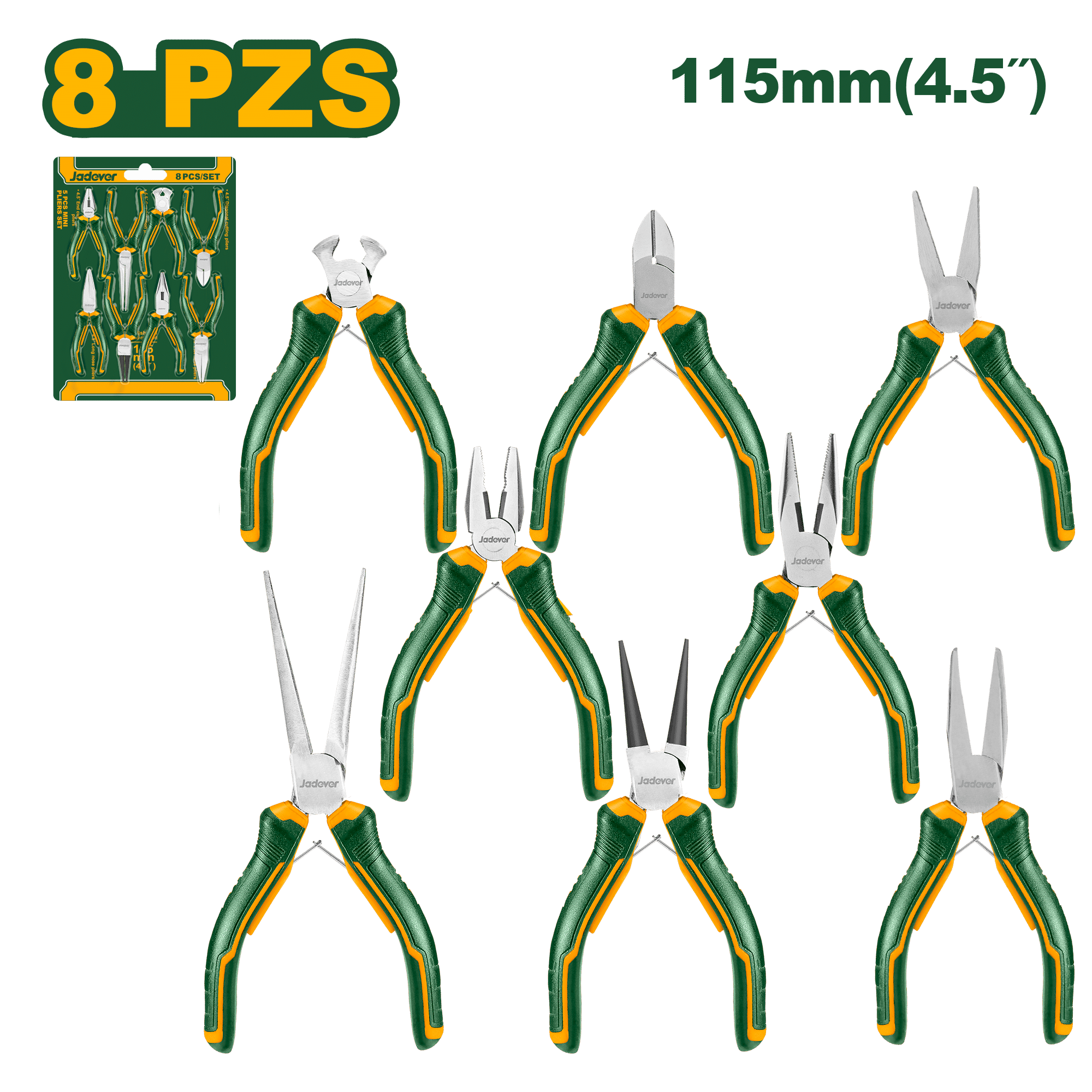 SET DE ALICATES 8PCS 4.5" 115MM