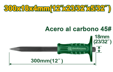 CINCEL CONCRETO (PUNTA AGUDA) 12'' 300X18X4MM CS45