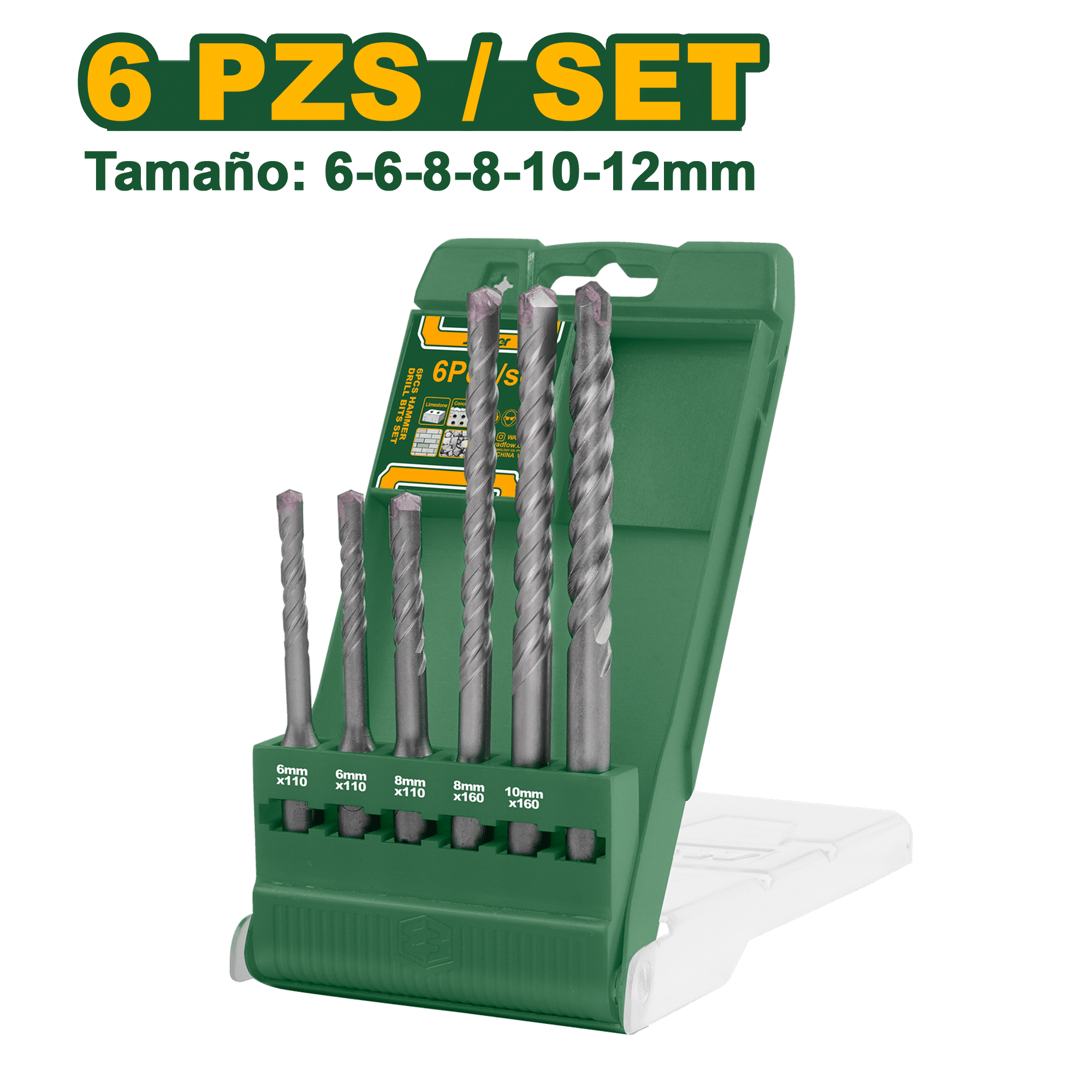 SET DE BROCAS SDS PLUS 6PCS + ESTUCHE