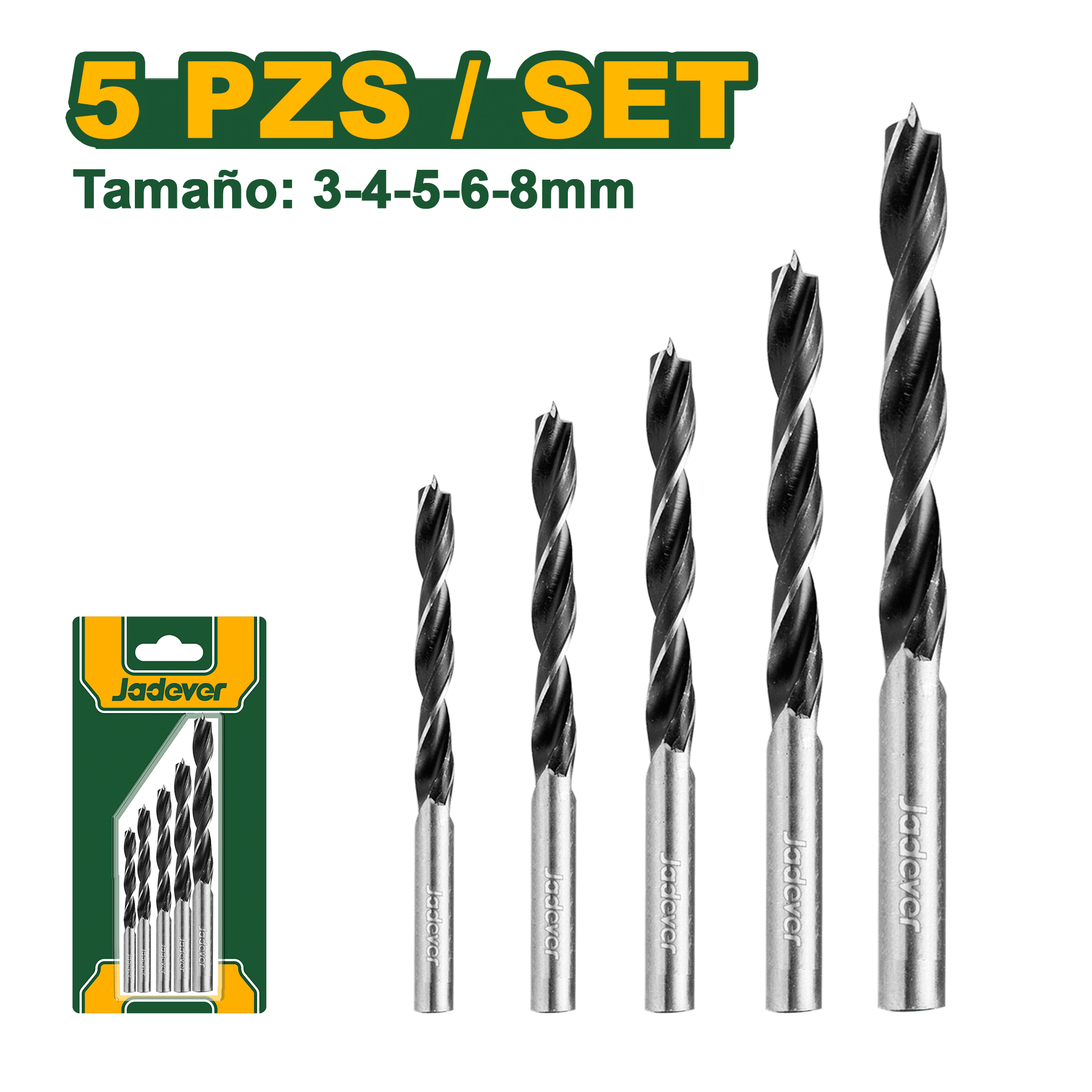 SET DE BROCAS 5PCS PARA MADERA