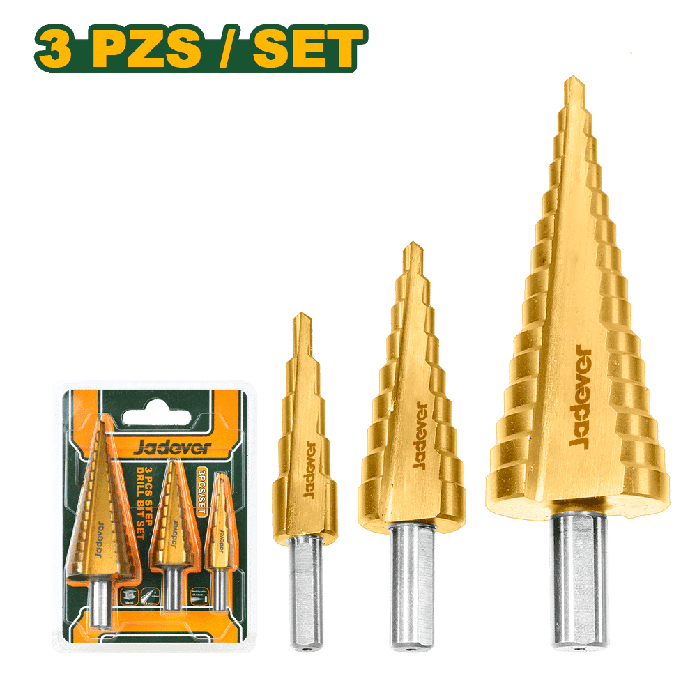SET DE BROCAS ESCALONADAS HSS 3PCS
