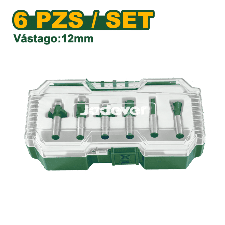 SET DE PUNTAS RUTEADORAS DIA: 12MM 6PCS