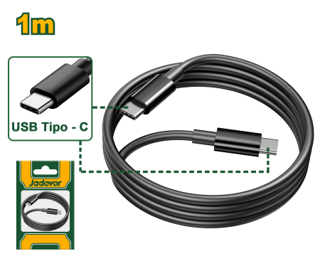CABLE USB TIPO C/C 1M 3A P/CARGADOR