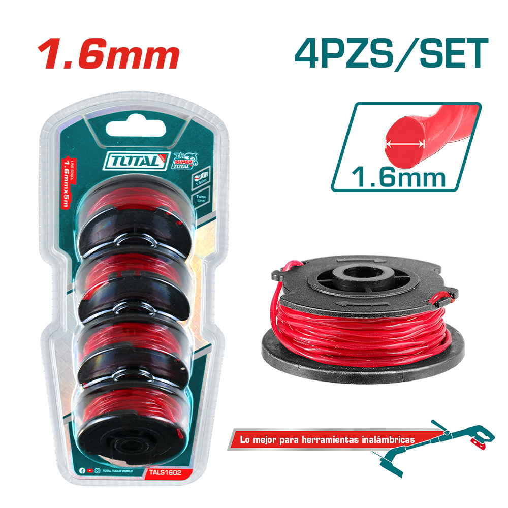 LINEA DE NYLON PARA GUADAÑA 1.6MM 5M 4PCS