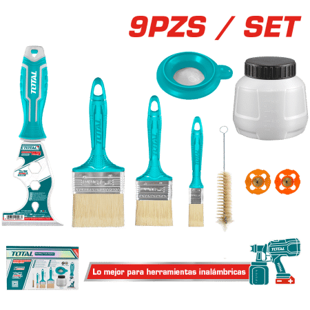 SET DE BROCHAS + ACCESORIOS P/PINTAR 9PCS