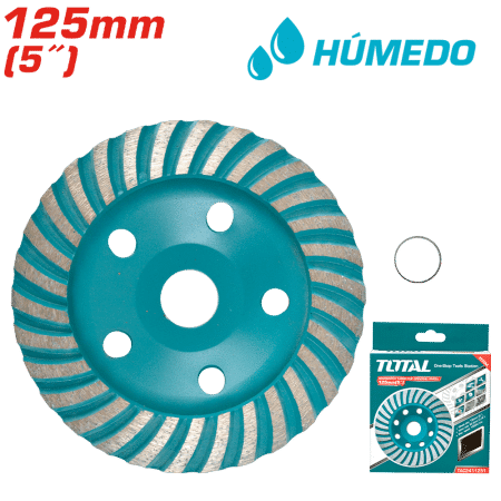 DISCO DIAMANTADO COPA DESBASTE 5.0'' (125X20MM) ARBOR: 22.22MM