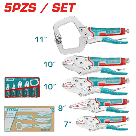 SET PINZAS DE PRESION 5PCS 7/9/10C/10R/11 NIQUELADO /ACERO AL CARBON ESTUCHE LONA