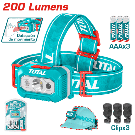 LINTERNA DE CABEZA 100-200LUM DIST: 91M 3AAA IPX4