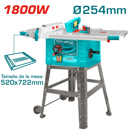 SIERRA DE MESA 1800W 4500RPM HOJA: 254X16MM AREA:722X520MM C/EXT INDUSTRIAL