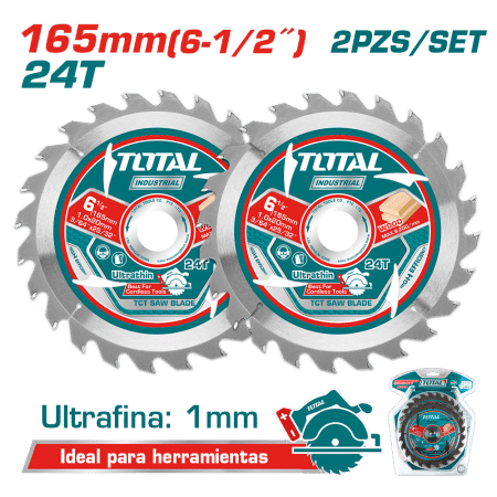 SET DISCOS DENTADOS 165MM 2PCS 24T ULTRA DELGADO: 1MM INDUSTRIAL