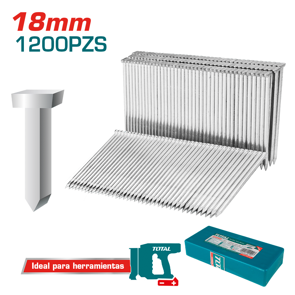 SET CLAVOS PARA CONCRETO 18MM H:6.4MMX2.2MM 1200PCS
