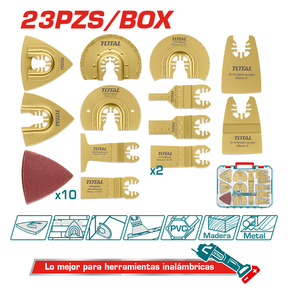 KIT DE ACCESORIOS PARA MULTI-HERRAMIENTA 23PCS EN MALETIN