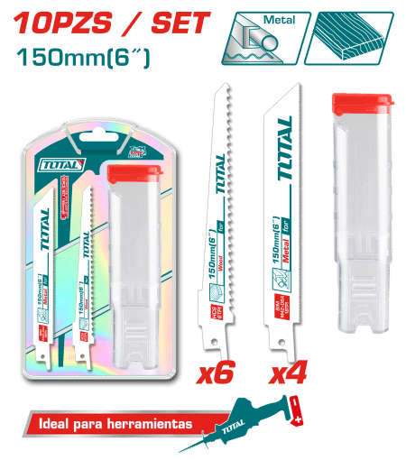 SET CUCHILLAS SIERRA SABLE 10PCS 150MM BIMETALICA HCS