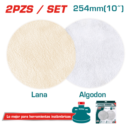 SET DISCOS DE PULIDO ALGODO+LANA D:254MM 2PCS