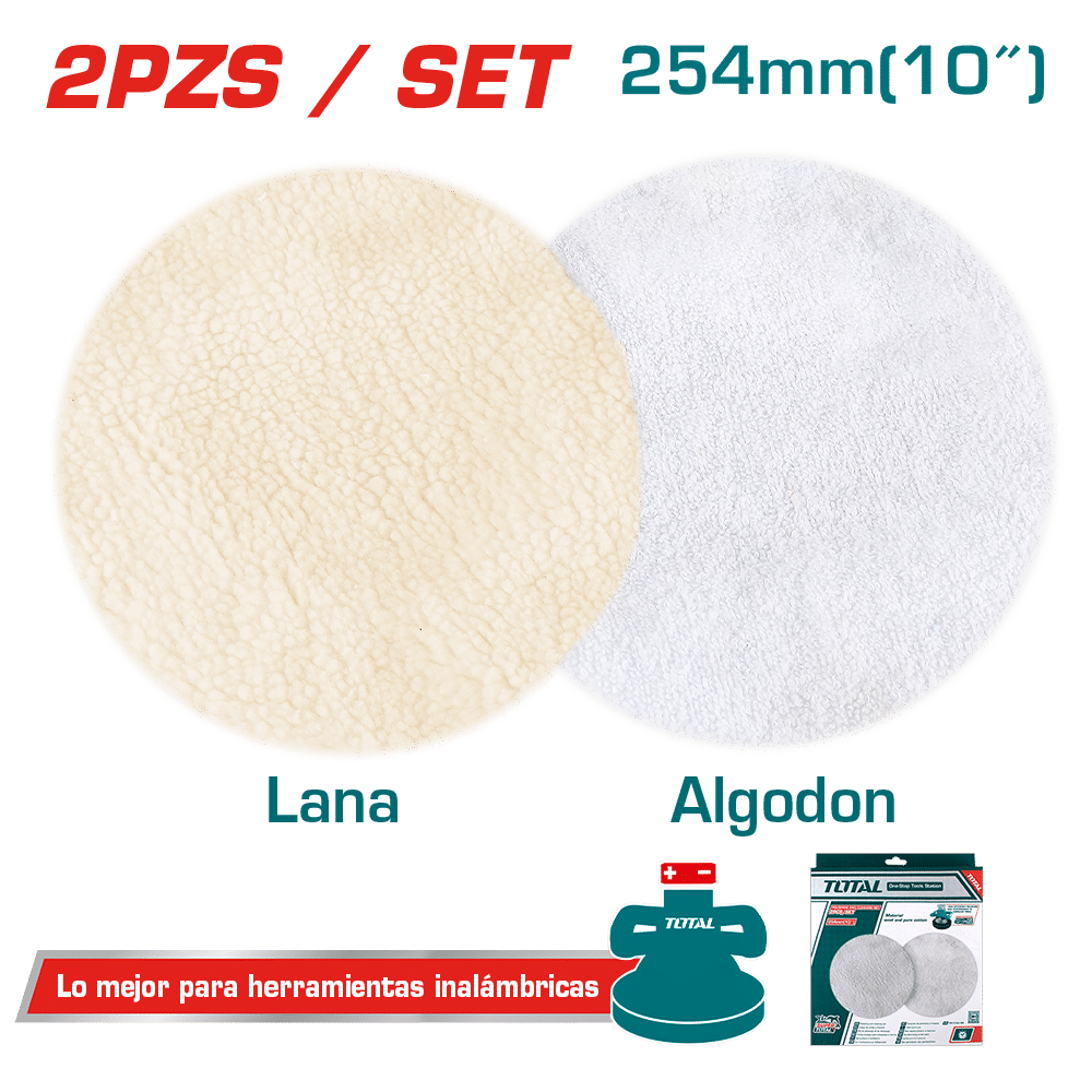 SET DISCOS DE PULIDO ALGODO+LANA D:254MM 2PCS