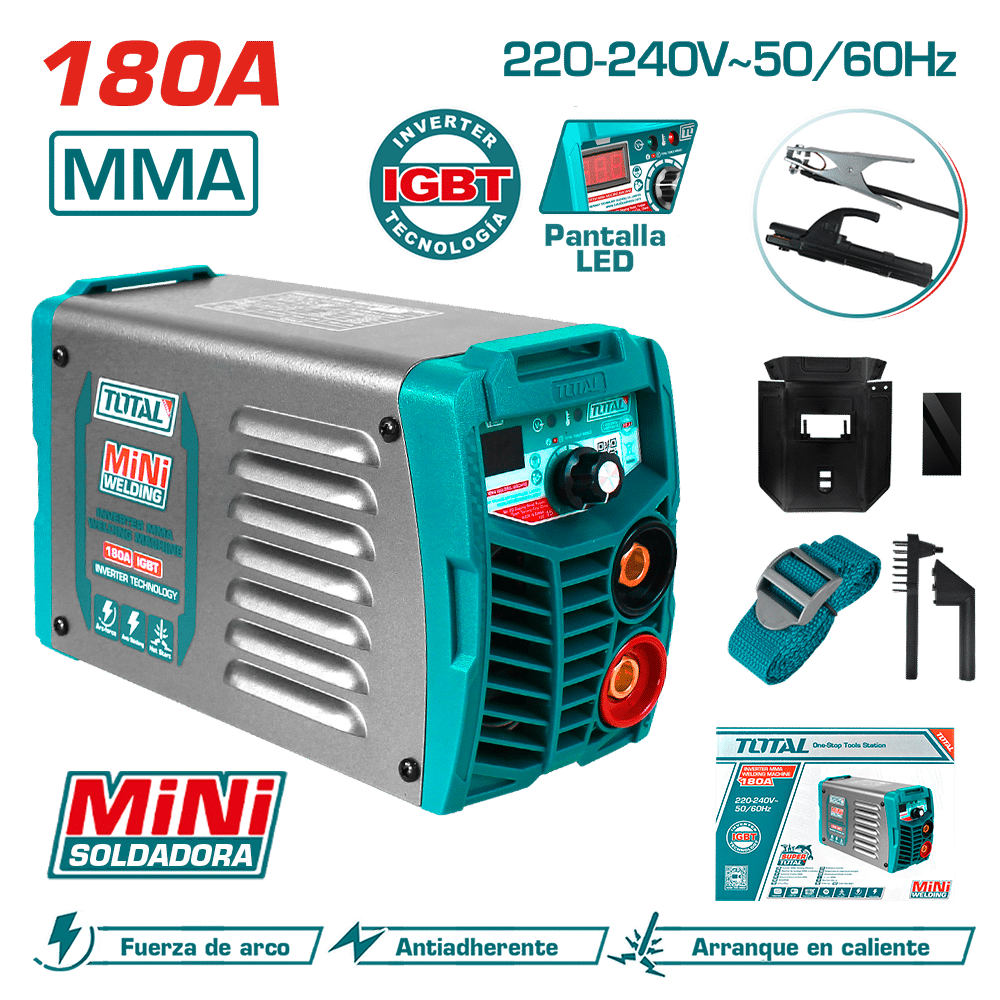 SOLDADORA INVERTER MMA 15-180A LCD E:1.6-4.0 CT:180A@40%