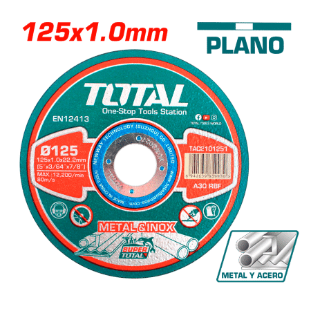 DISCO ABRASIVO/CORTE P/METAL 125x1.0x22.2MM ULTRA DELGADO