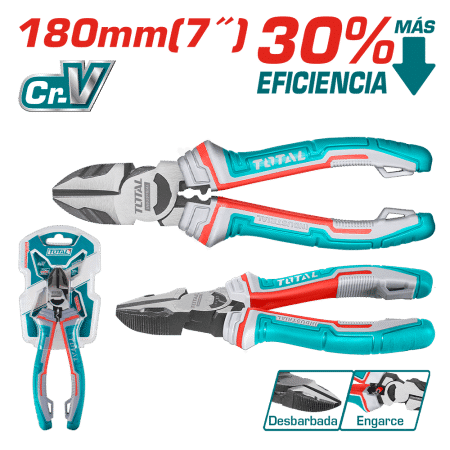 ALICATE CORTE DIAGONAL ALTO APALANCAMINTO 7'' 180MM CR-V / TPR MEJ:30% INDUSTRIAL
