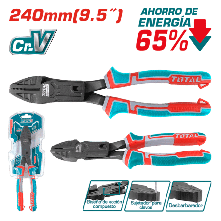 ALICATE COMBINADO ACC COMPUESTA 240MM(9.5PULG) CR.V MEJ:65% INDUSTRIAL