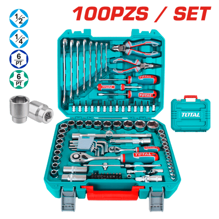 SET HERRAMIENTAS COMBINADAS 100 PZS INC MALETIN INDUSTRIAL