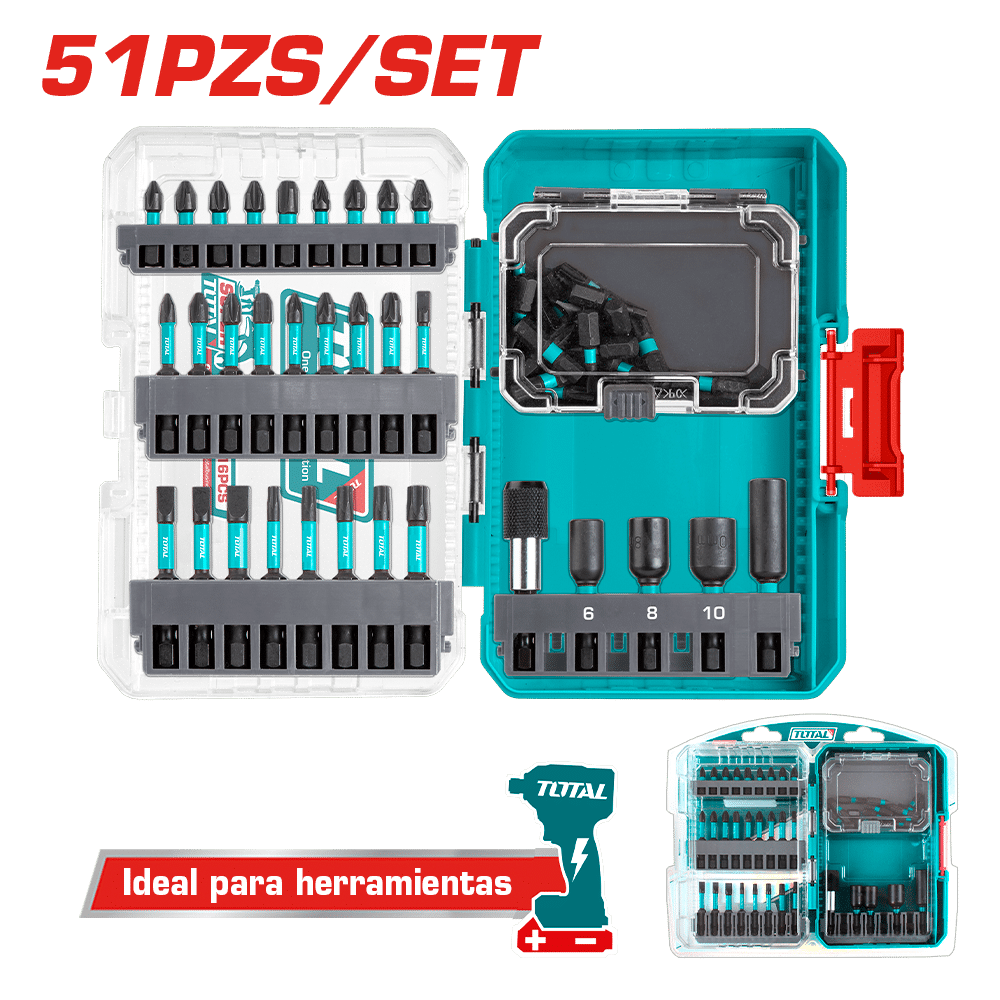 SET DE PUNTAS PARA DESTORNILLADOR DE IMPACTO 51PZS INDUSTRIAL