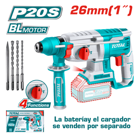 ROTOMARTILLO SDS+ 26MM 20V 2.5J 0-5000BPM BRUSHLESS 4FUNC INDUSTRIAL