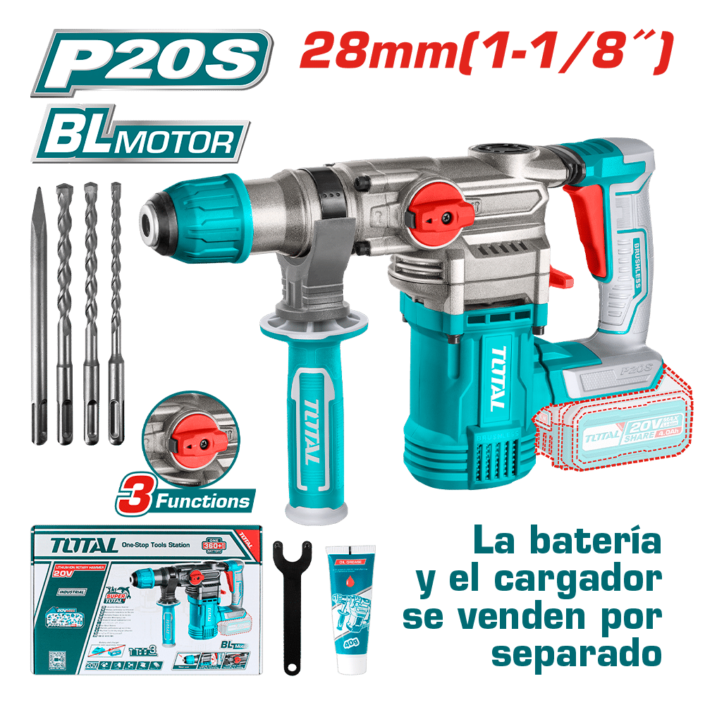 ROTOMARTILLO SDS+ 28MM 20V 4.5J 0-4400BPM BRUSHLESS 3FUNC INDUSTRIAL